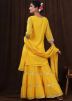 Readymade Yellow Hand Block Print Sharara Suit