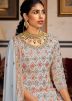 Grey Georgette Gharara Suit In Sequins Embellishment