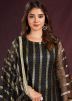 Black Net Pant Suit In Sequins Embellishment