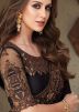Black Embroidered Saree In Silk