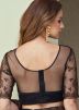 Black Embroidered Saree In Silk
