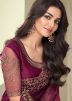 Magenta Shaded Silk Saree In Sequins Embroidery
