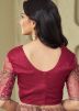 Magenta Shaded Silk Saree In Sequins Embroidery