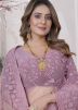 Pink Embroidered Pallu Net Saree