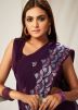 Purple Georgette Saree In Sequins Embroidery