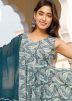 Grey Readymade Cotton Anarkali Suit In Digital Print