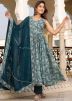 Grey Readymade Cotton Anarkali Suit In Digital Print