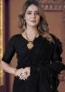 Black Embroidered Saree in Net