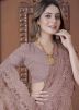 Purple Net Saree In Beads Work