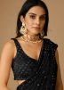 Black Net Saree In Sequins Work