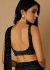 Black Net Saree In Sequins Work