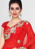 Red Heavy Border Georgette Saree 