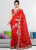 Red Heavy Border Georgette Saree 