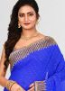 Blue Georgette Saree In Stone Work
