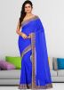 Blue Georgette Saree In Stone Work