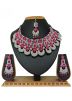 Pink Stone Work Necklace Set