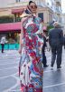 Cream Abstract Printed Saree In Crape