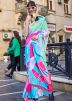 Multicolor Geometric Printed Saree In Crape