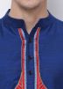 Readymade Blue Dupion Silk Kurta Churidar Set