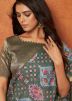 Green Printed Crape Saree