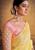 Yellow Woven Border Art Silk Saree
