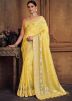 Yellow Woven Border Art Silk Saree
