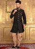 Sherwani for Men: Buy Readymade Black Art Silk Indian Sherwani Online