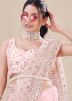 Pink Embellished Net Saree & Blouse