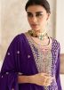 Readymade Purple Embroidered Flared Pant Suit