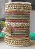 Multicolor Studded Bridal Bangel Set In Stone And Beads Work