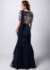 Blue Pre-Stitched Saree With Embroidered Blouse