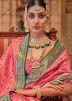 Pink Zari Woven Saree In Art Silk