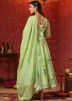 Green Floral Printed Anarkali Suit Set