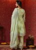 Pastel Green Readymade Printed Chiffon Gharara Suit