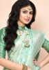 Pastel Blue Zari Georgette Saree & Blouse