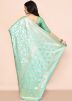 Pastel Blue Zari Georgette Saree & Blouse