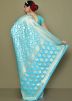 Turquoise Woven Saree In Georgette