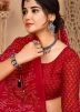 Red Bandhej Printed Saree In Chiffon