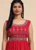Red Handwork Anarkali Suit Set