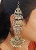 White Dangler Earrings In Kundan Work