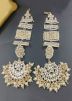 White Dangler Earrings In Kundan Work