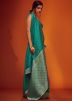 Blue Zari Woven Saree In Art Pashmina Silk
