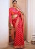 Red Zari Woven Saree In Viscose