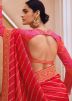 Red Zari Woven Saree In Viscose