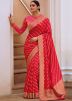 Red Zari Woven Saree In Viscose