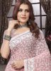 Peach Heavy Pallu Georgette Saree