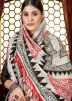White Digital Print Pashmina Saree & Shawl