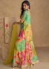 Multicolor Readymade Print Chiffon Sharara Suit