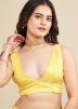 Yellow Embroidered Saree In Net
