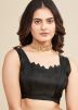 Black Embroidered Saree In Net